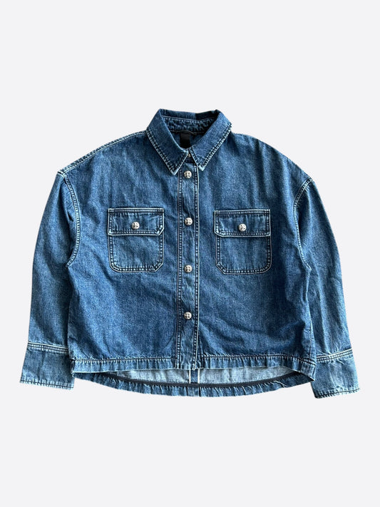 Chrome Hearts Blue Women's Denim Button Up Shirt