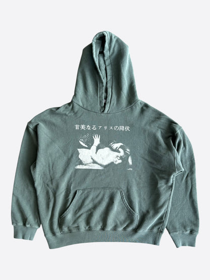 Enfants Riches Deprimes Faded Green & White Sweet Surrender Of Alice Hoodie