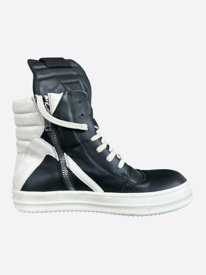 Rick Owens Black & White Geobasket Sneakers