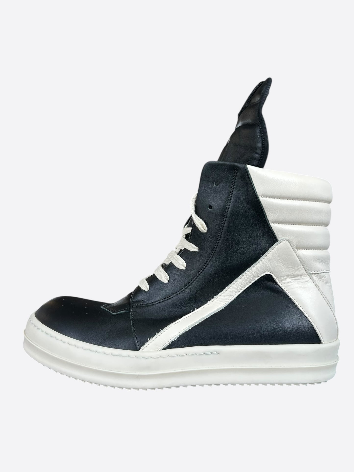 Rick Owens Black & White Geobasket Sneakers