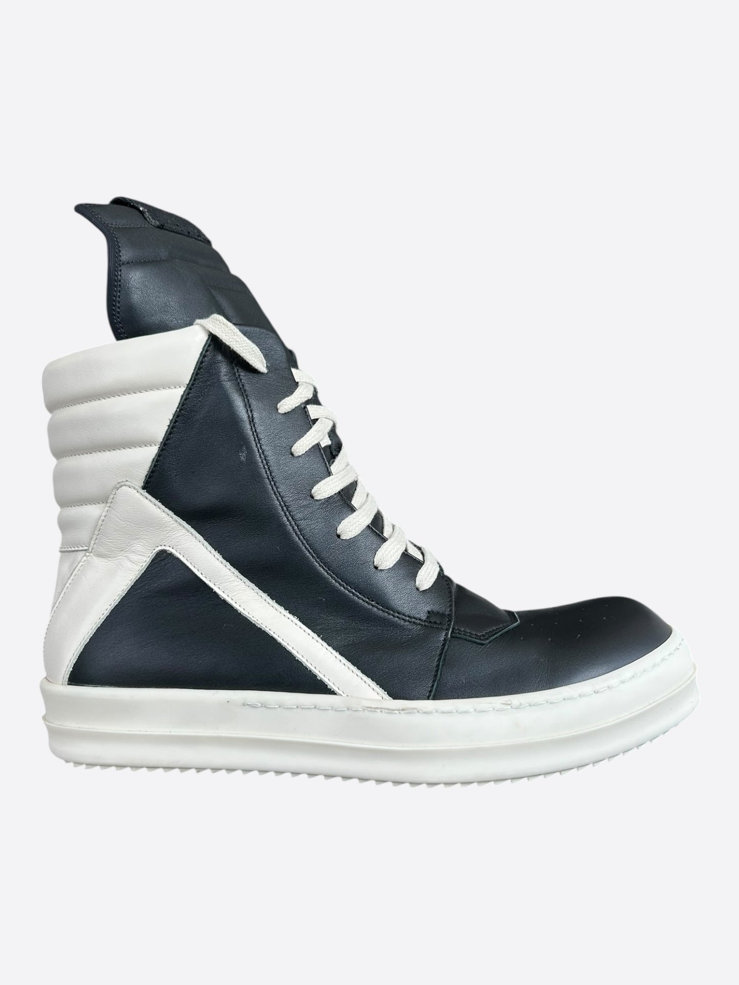 Rick Owens Black & White Geobasket Sneakers