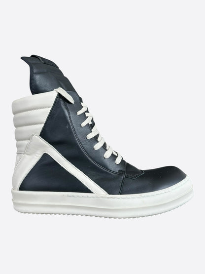 Rick Owens Black & White Geobasket Sneakers