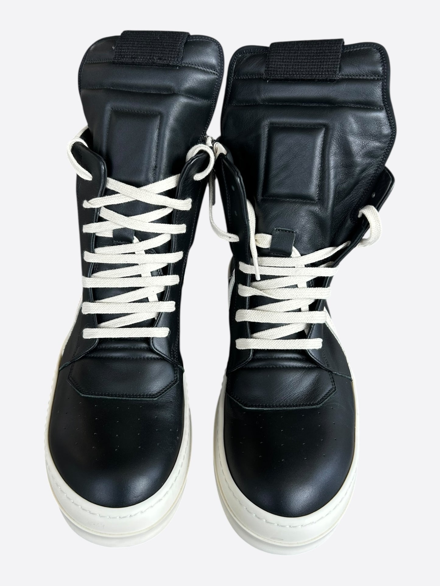 Rick Owens Black & White Geobasket Sneakers