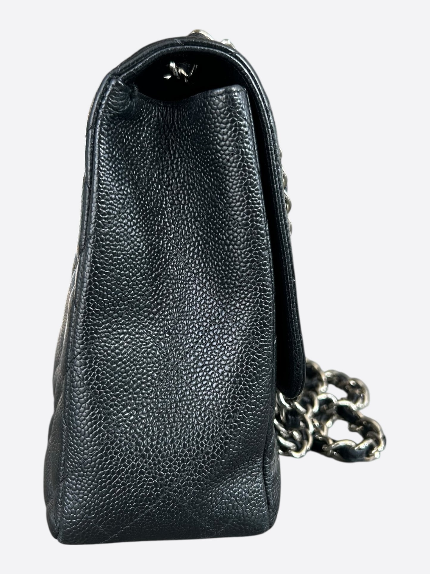 Chanel Black Caviar Quilted Jumbo Flap Bag