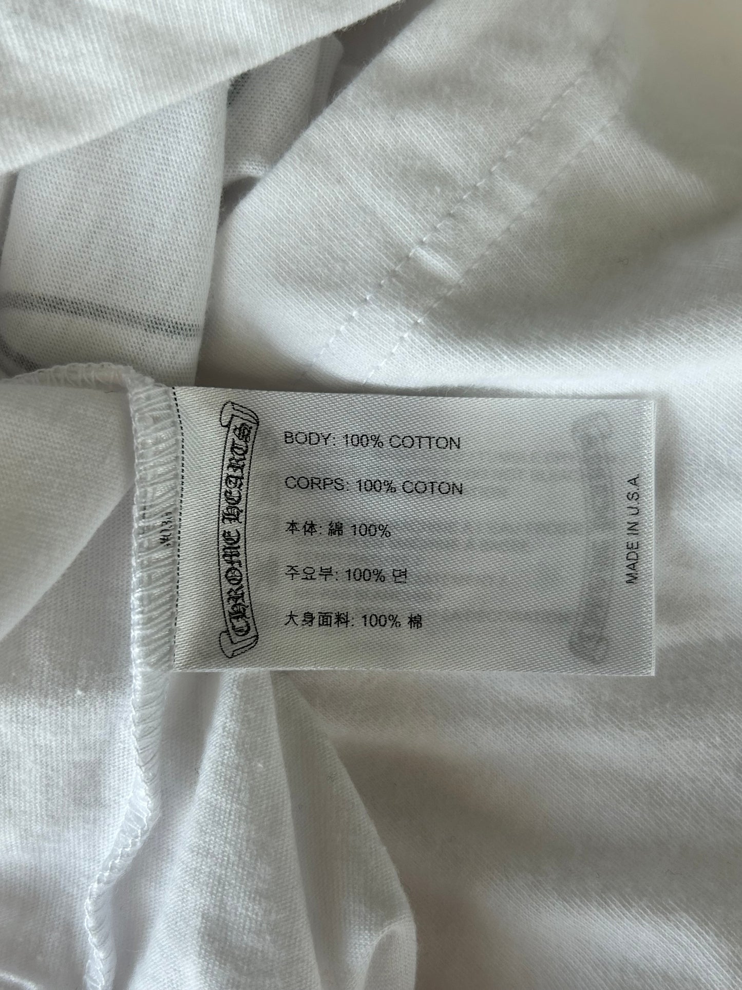 Chrome Hearts White & Black Miami Horseshoe Logo T-Shirt