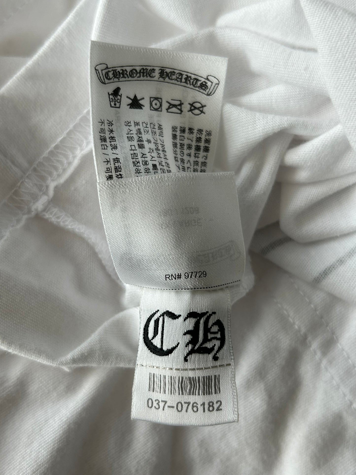 Chrome Hearts White & Black Miami Horseshoe Logo T-Shirt