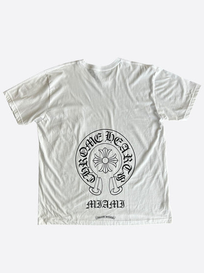 Chrome Hearts White & Black Miami Horseshoe Logo T-Shirt