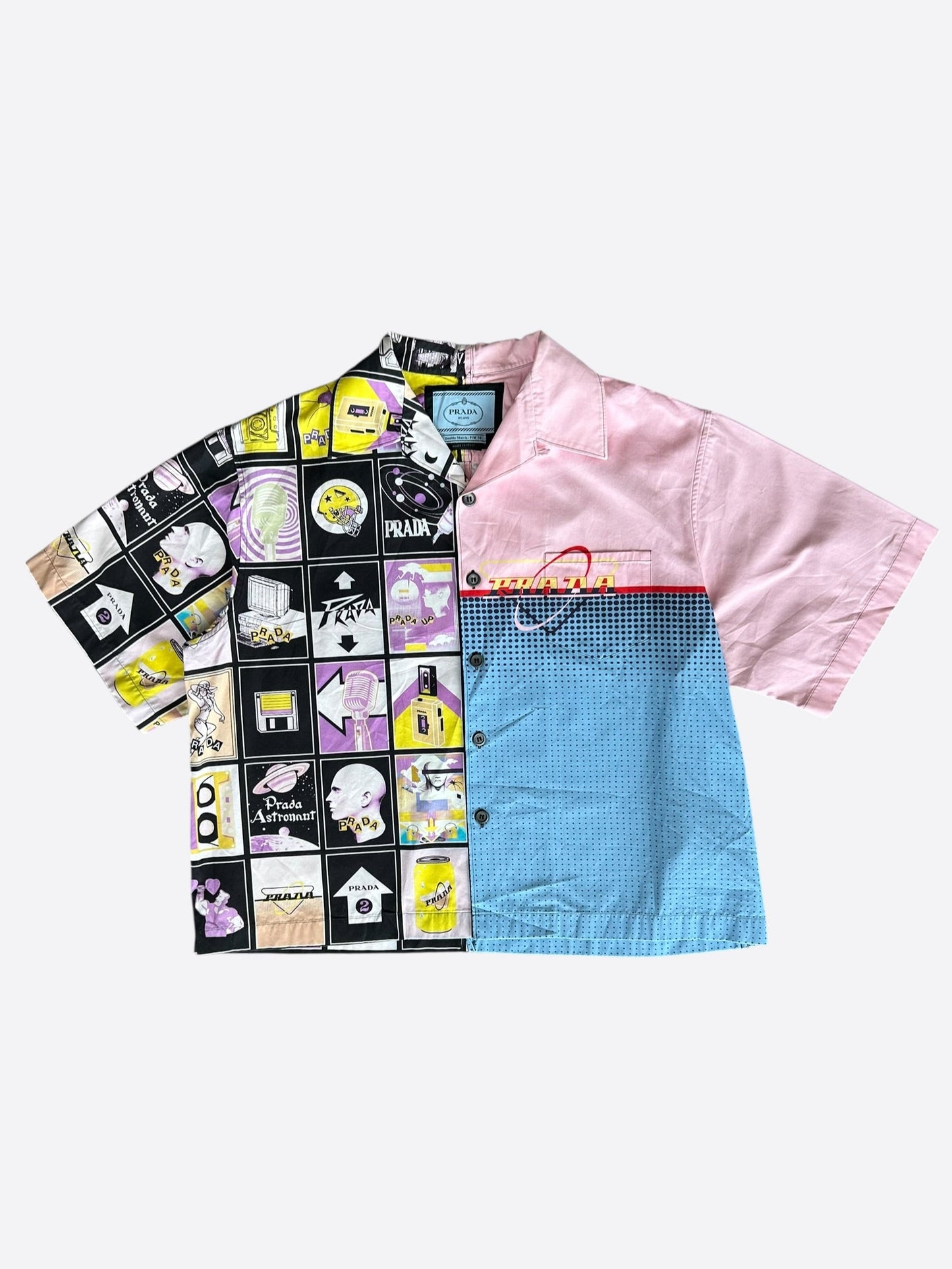 Prada Multicolor Double Match Split Bowling Shirt