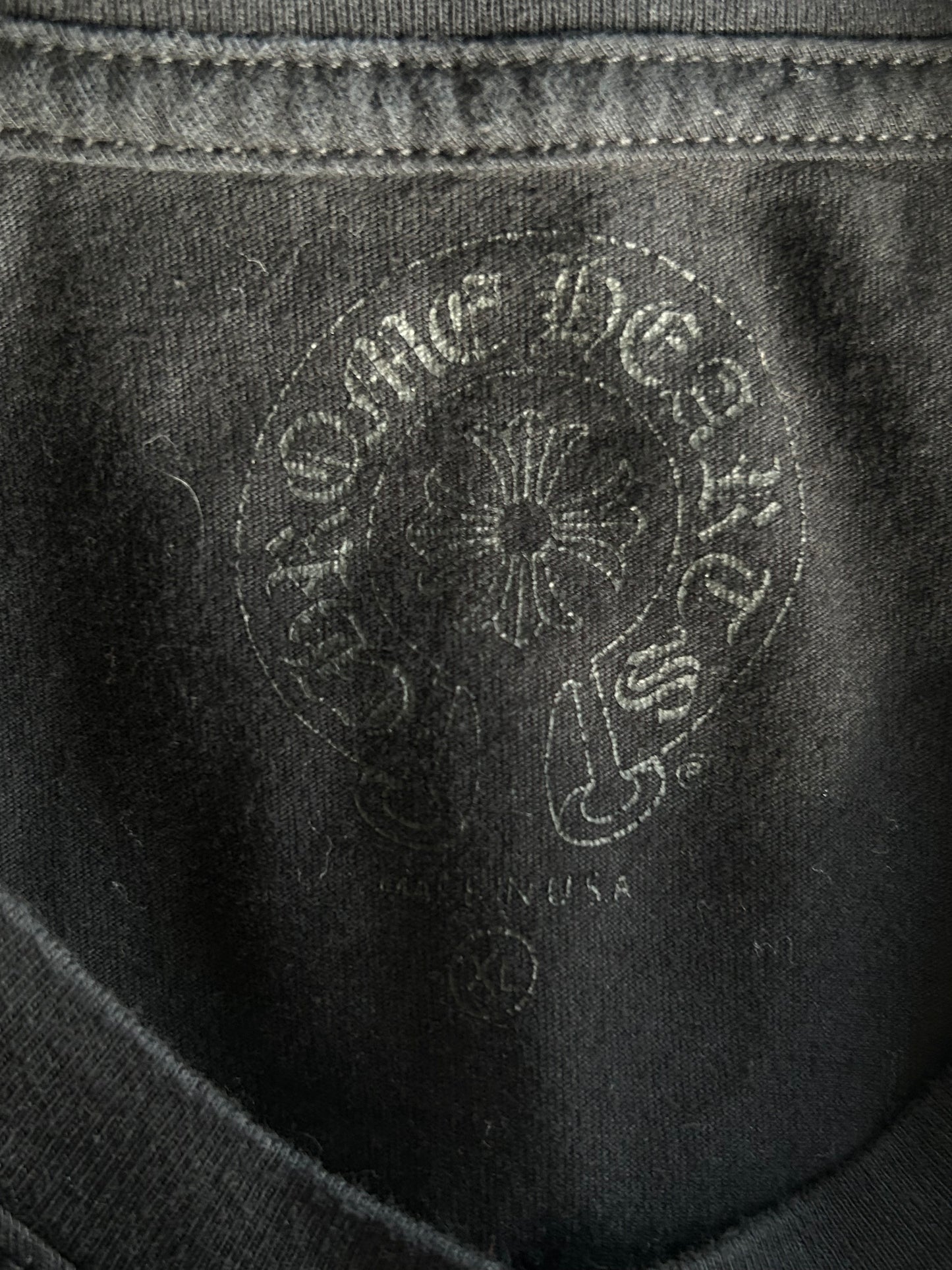 Chrome Hearts Black & White Horseshoe Logo Longsleeve T-Shirt