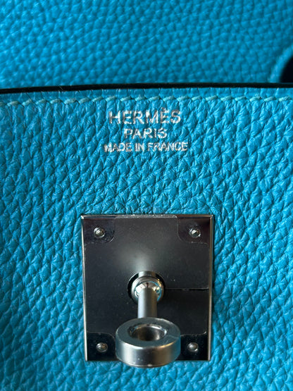 Hermes Blue Togo & Palladium Hardware Birkin 30