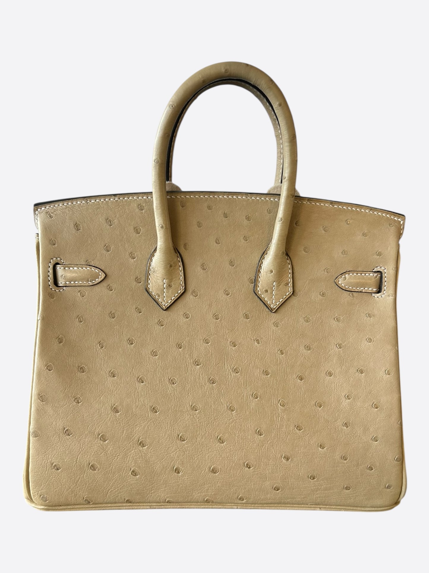 Hermes Sesame Ostrich & Gold Hardware Birkin 25