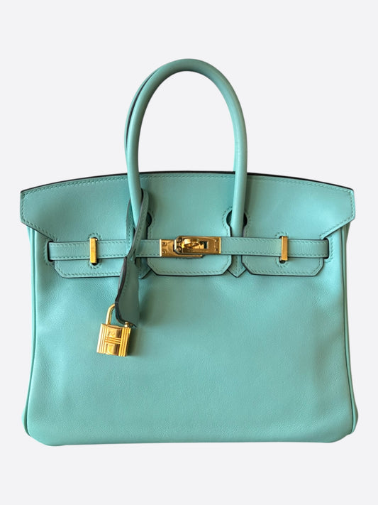 Hermes Tiffany Blue Swift & Gold Hardware Birkin 25