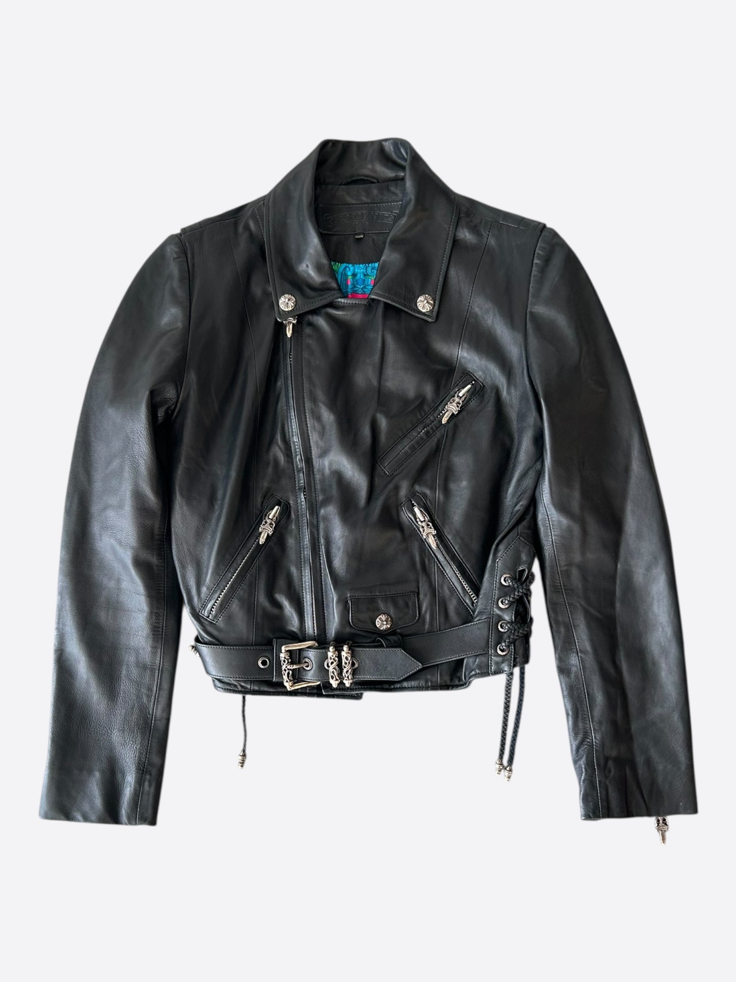 Chrome Hearts Black JJ Dean Hermes Women's Leather Jacket