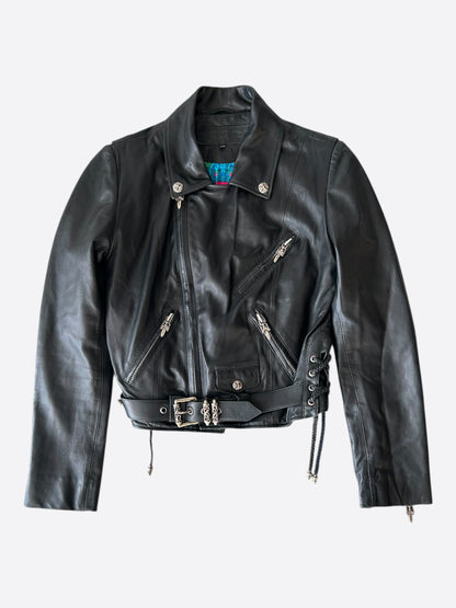 Chrome Hearts Black JJ Dean Hermes Women's Leather Jacket