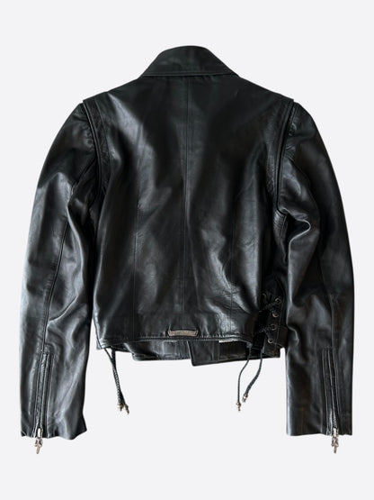 Chrome Hearts Black JJ Dean Hermes Women's Leather Jacket