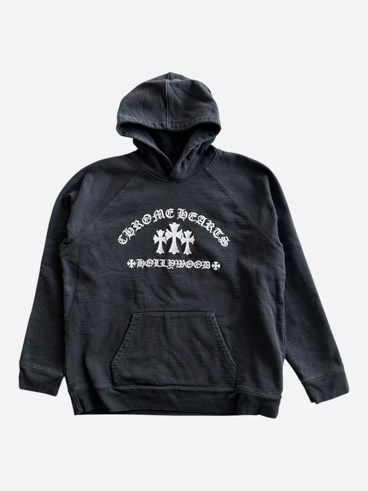 Chrome Hearts Black & White Triple Cross Embroidered Hoodie