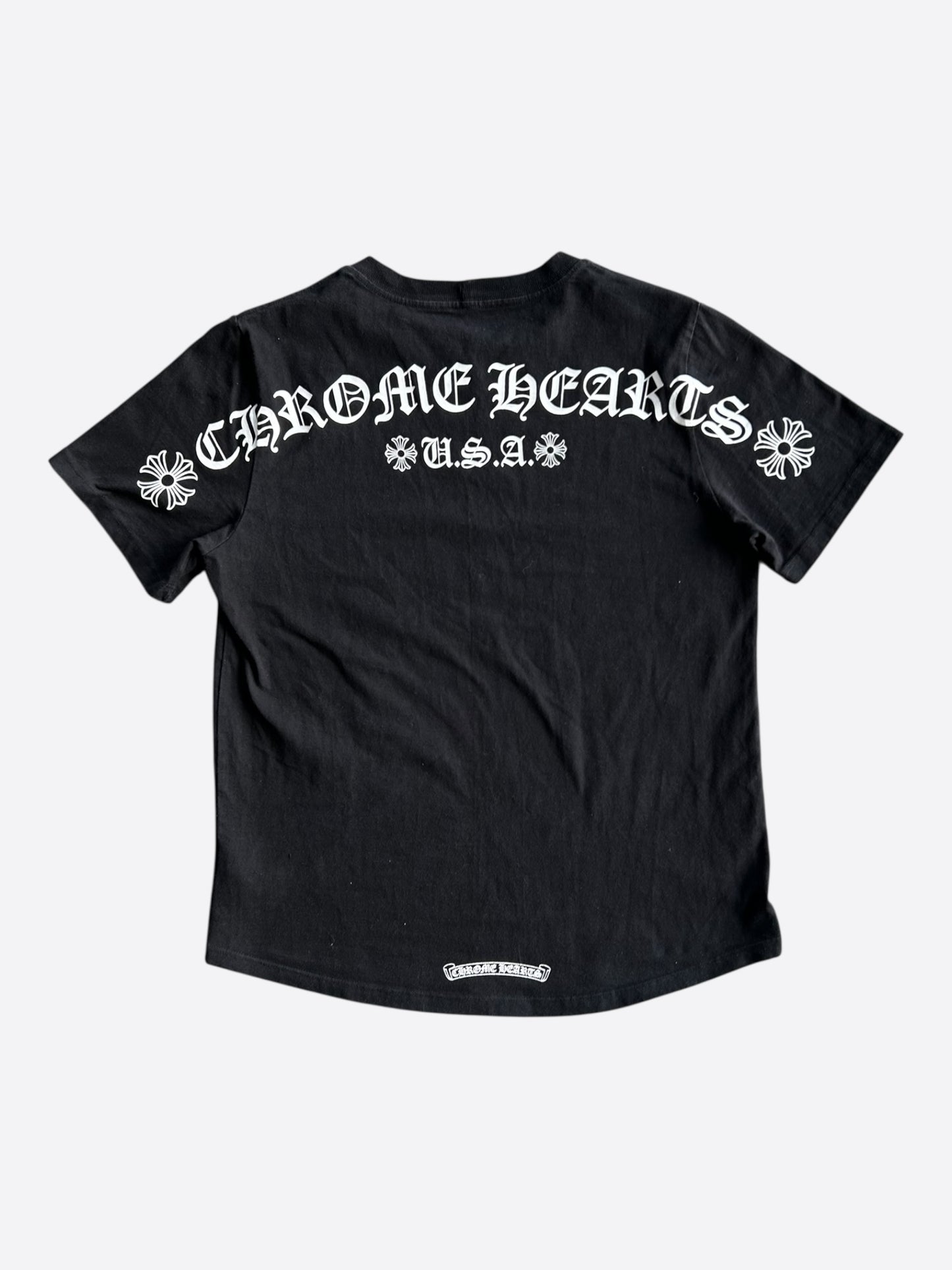 Chrome Hearts Black & White Horseshoe Logo T-Shirt