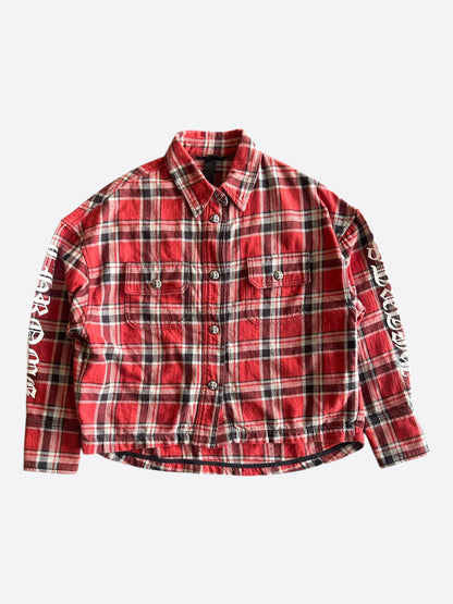 Chrome Hearts Red & White Padded Flannel Women's Jacket