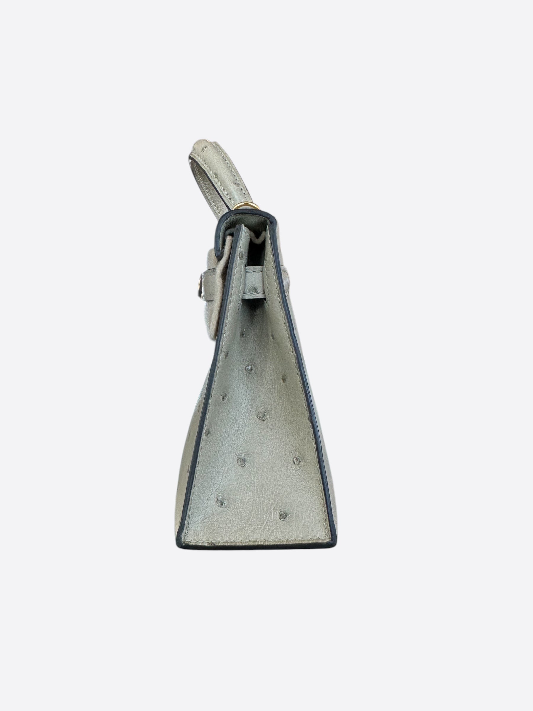 Hermes Gris Perle Ostrich Mini Kelly 20 – Savonches