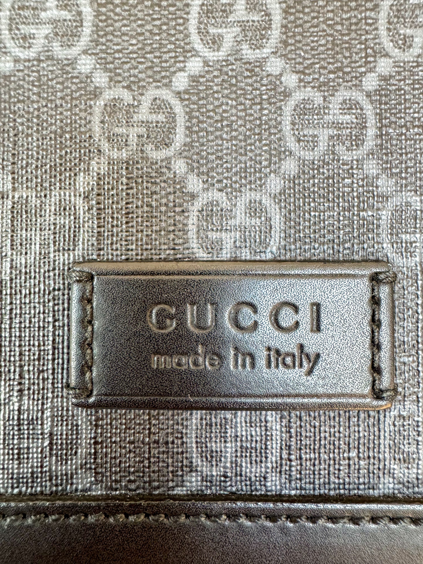 Gucci Black GG Monogram Large Messenger Bag