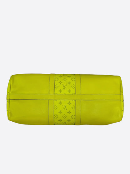 Louis Vuitton Yellow Taigarama Monogram Keepall 50