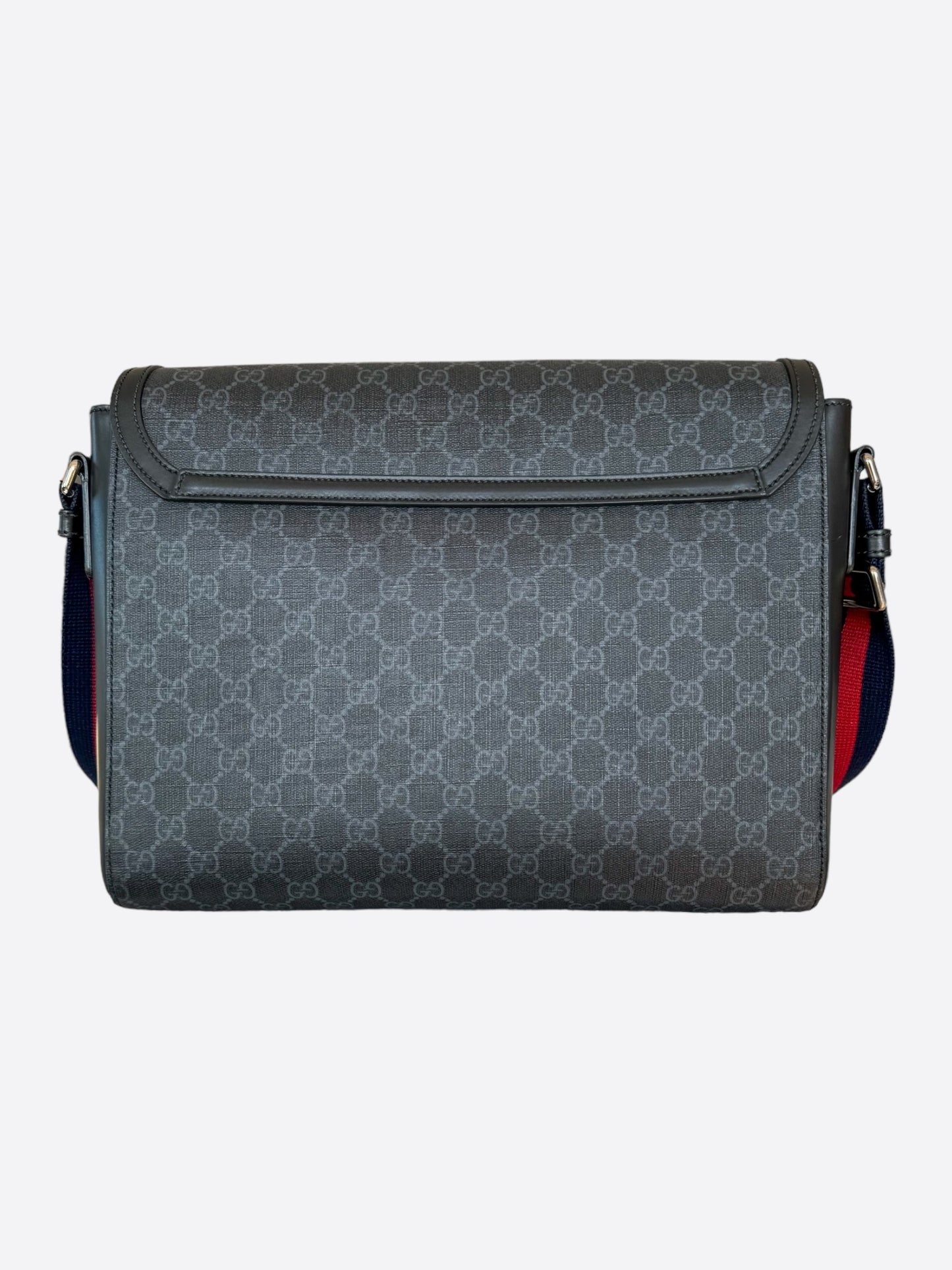 Gucci Black GG Monogram Large Messenger Bag