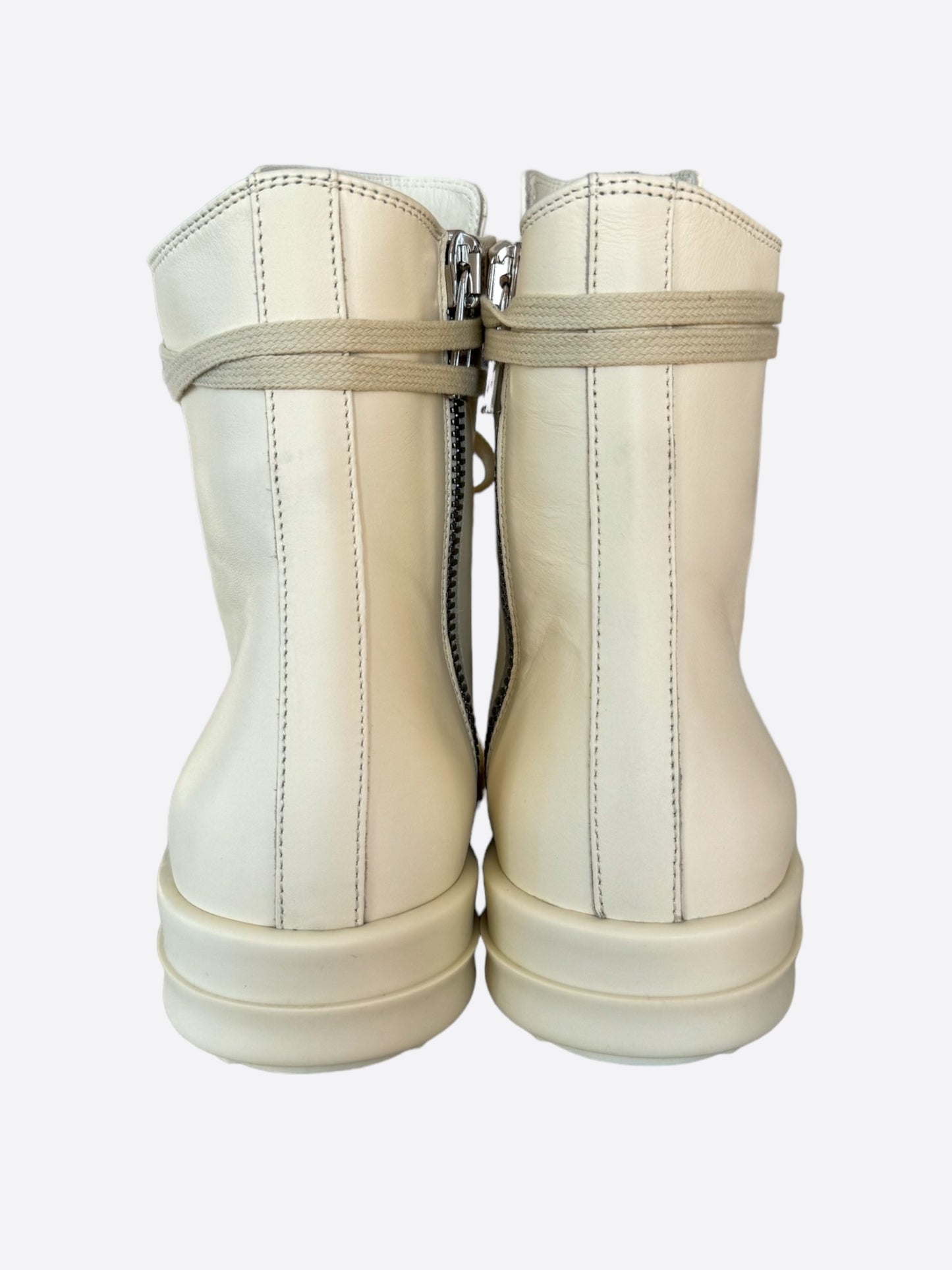 Rick Owens White Milk Hightop Sneakers