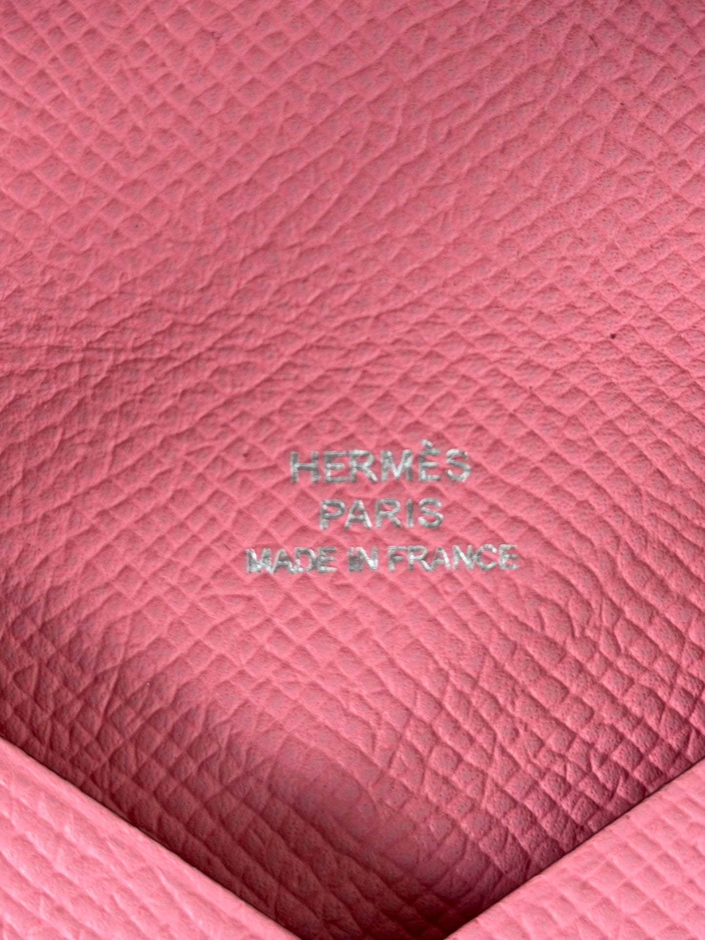 Hermes Pink Epsom Calvi Card Holder