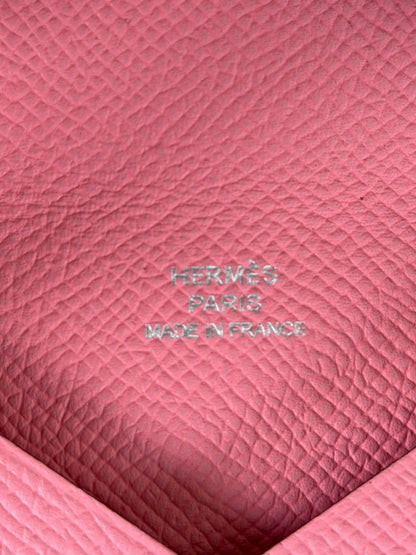 Hermes Pink Epsom Calvi Card Holder