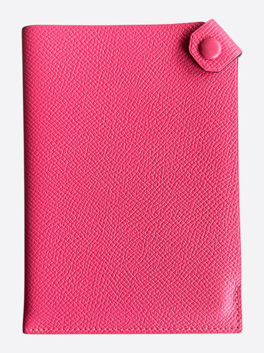 Hermes Pink Epsom Tarmac Passport Holder