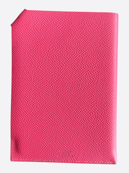 Hermes Pink Epsom Tarmac Passport Holder
