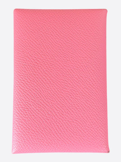Hermes Pink Epsom Calvi Card Holder
