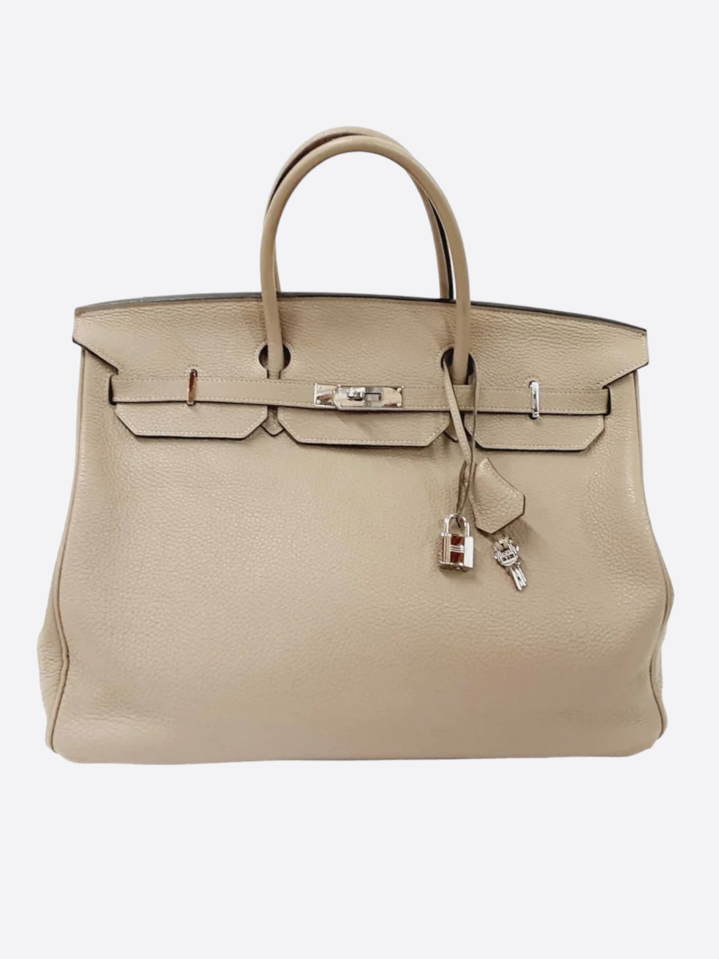 Hermes Grey Taupe Clemence Birkin 50