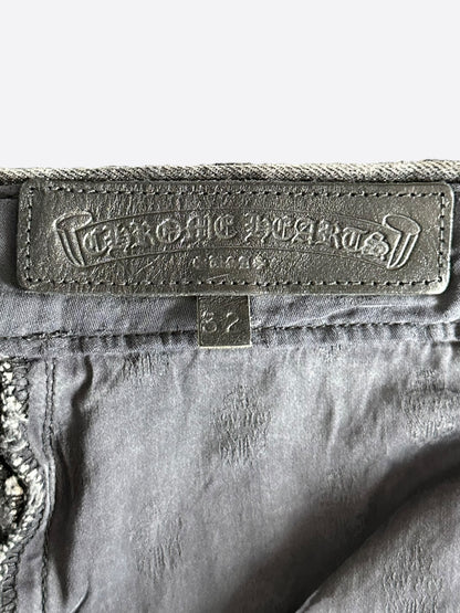 Chrome Hearts Grey Black & Red Cross Patch Jeans