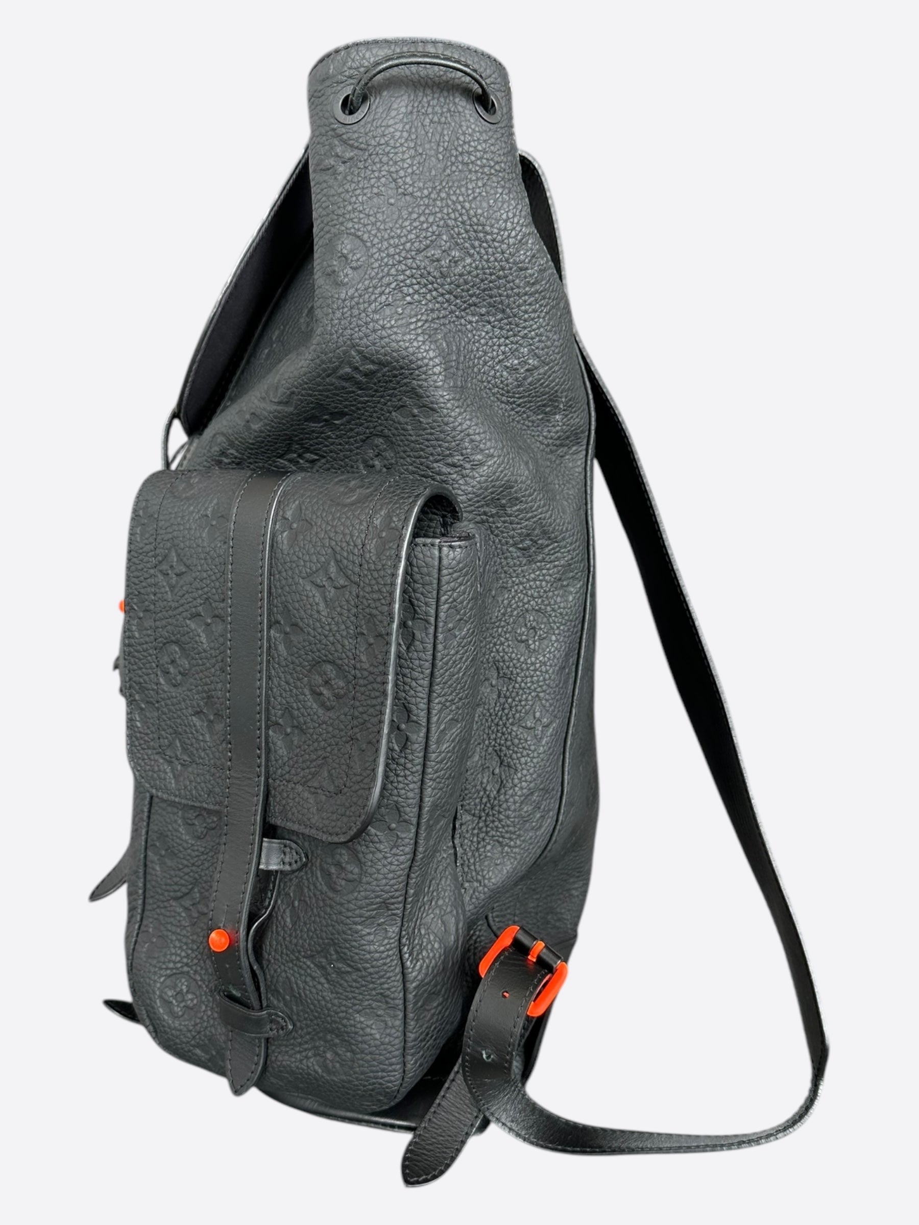 Louis Vuitton Black & Orange Taurillon Leather Monogram Christopher Ba