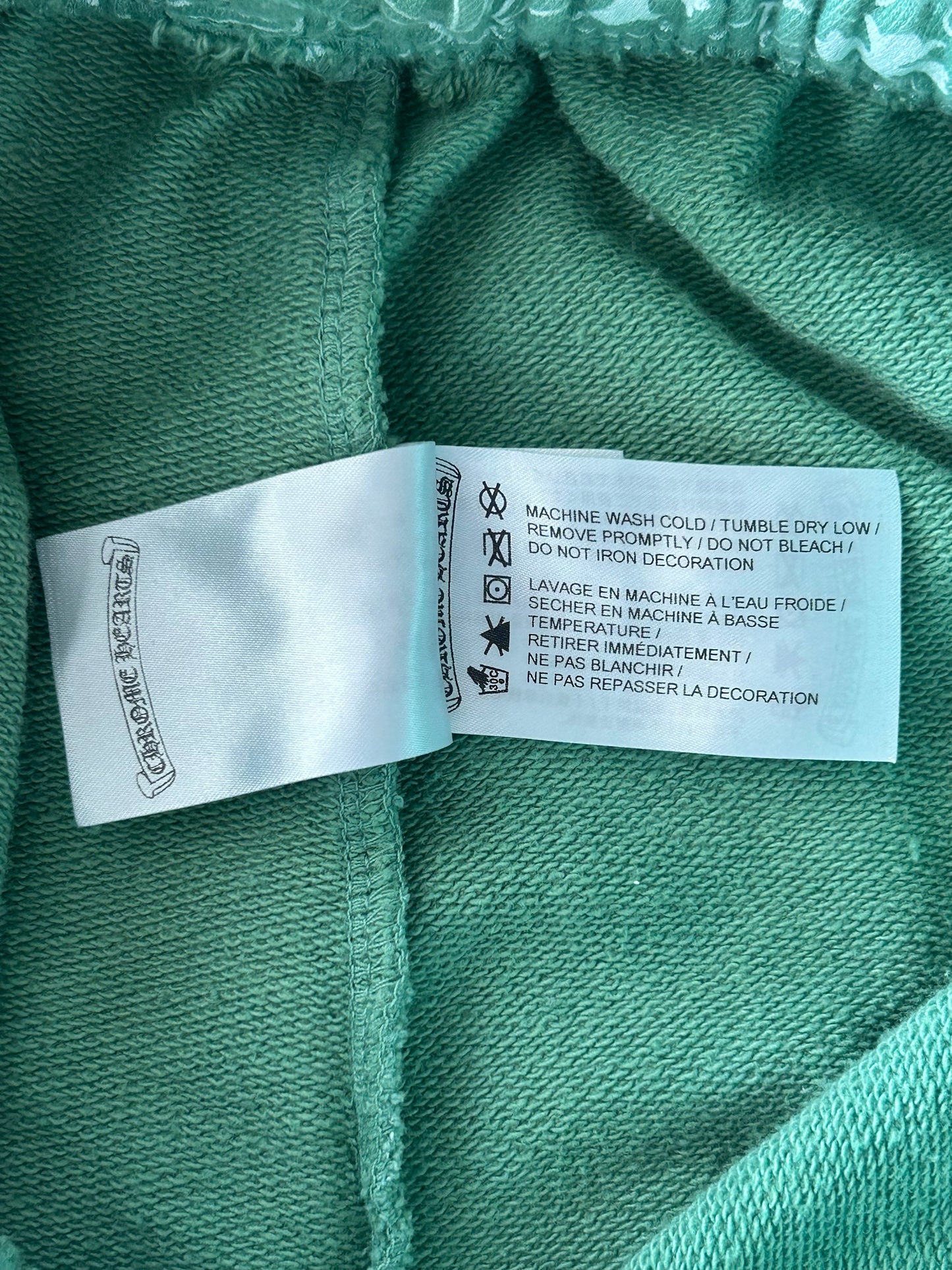 Chrome Hearts Green, White & Black Horseshoe Logo Cross Jacquard Sweatpants