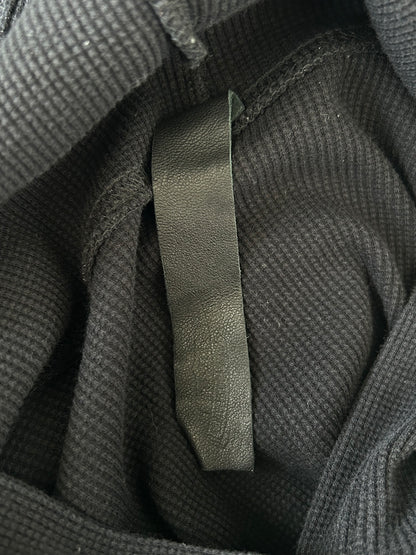 Chrome Hearts Black & White CH Embroidered Logo Waffle Knit Hoodie