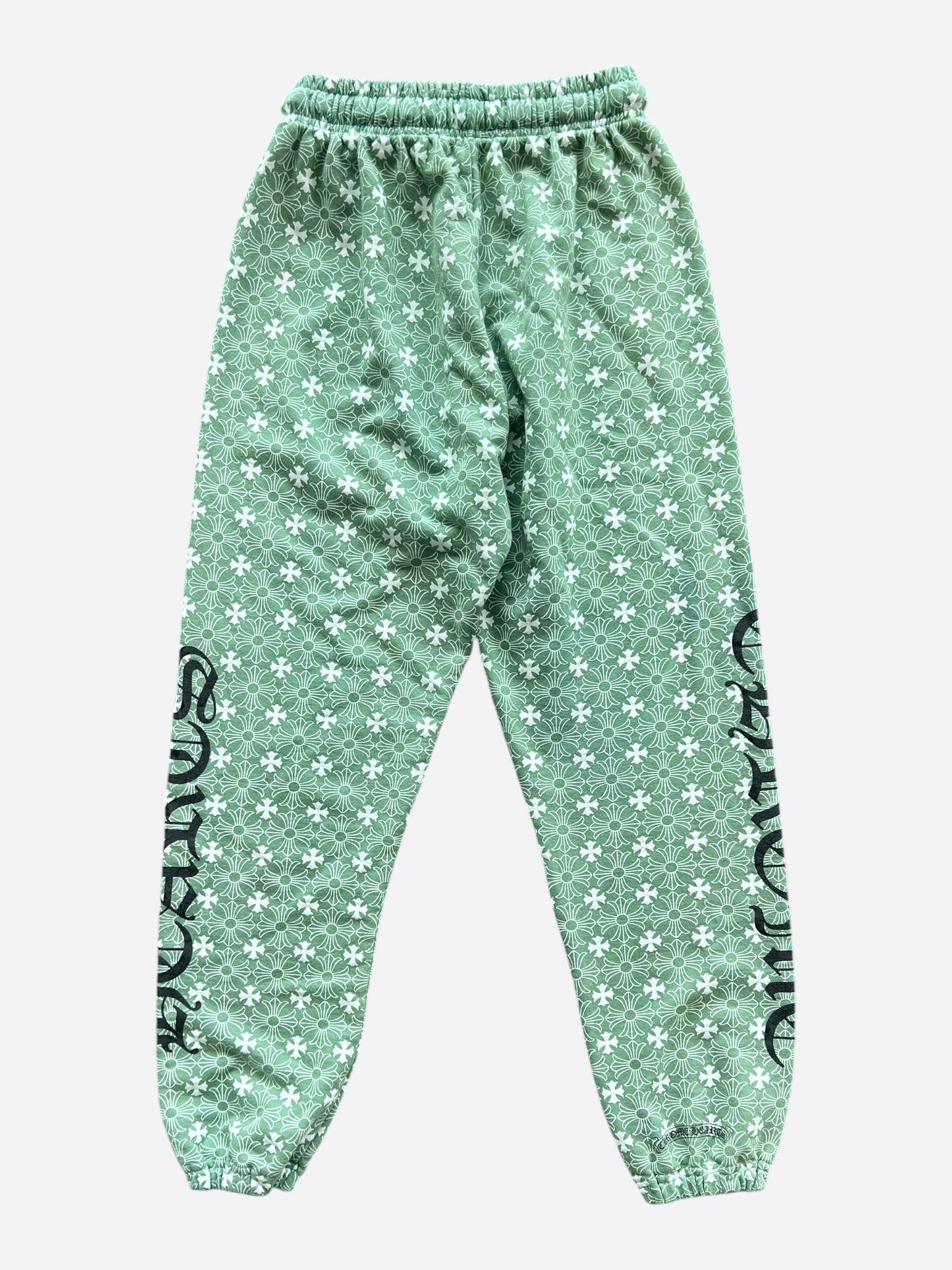Chrome Hearts Green, White & Black Horseshoe Logo Cross Jacquard Sweatpants
