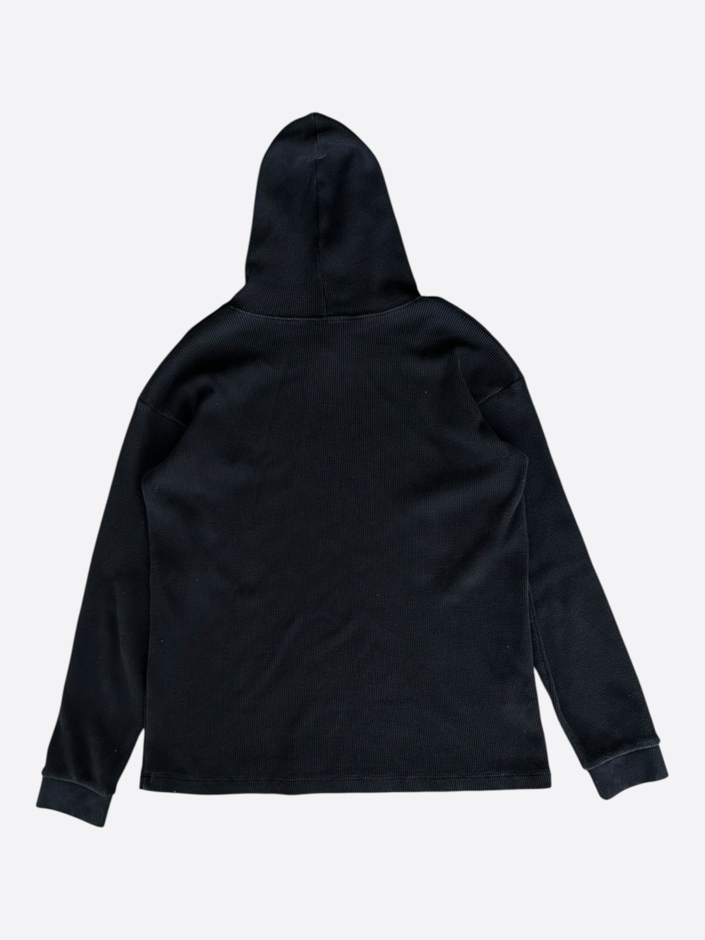 Chrome Hearts Black & White CH Embroidered Logo Waffle Knit Hoodie