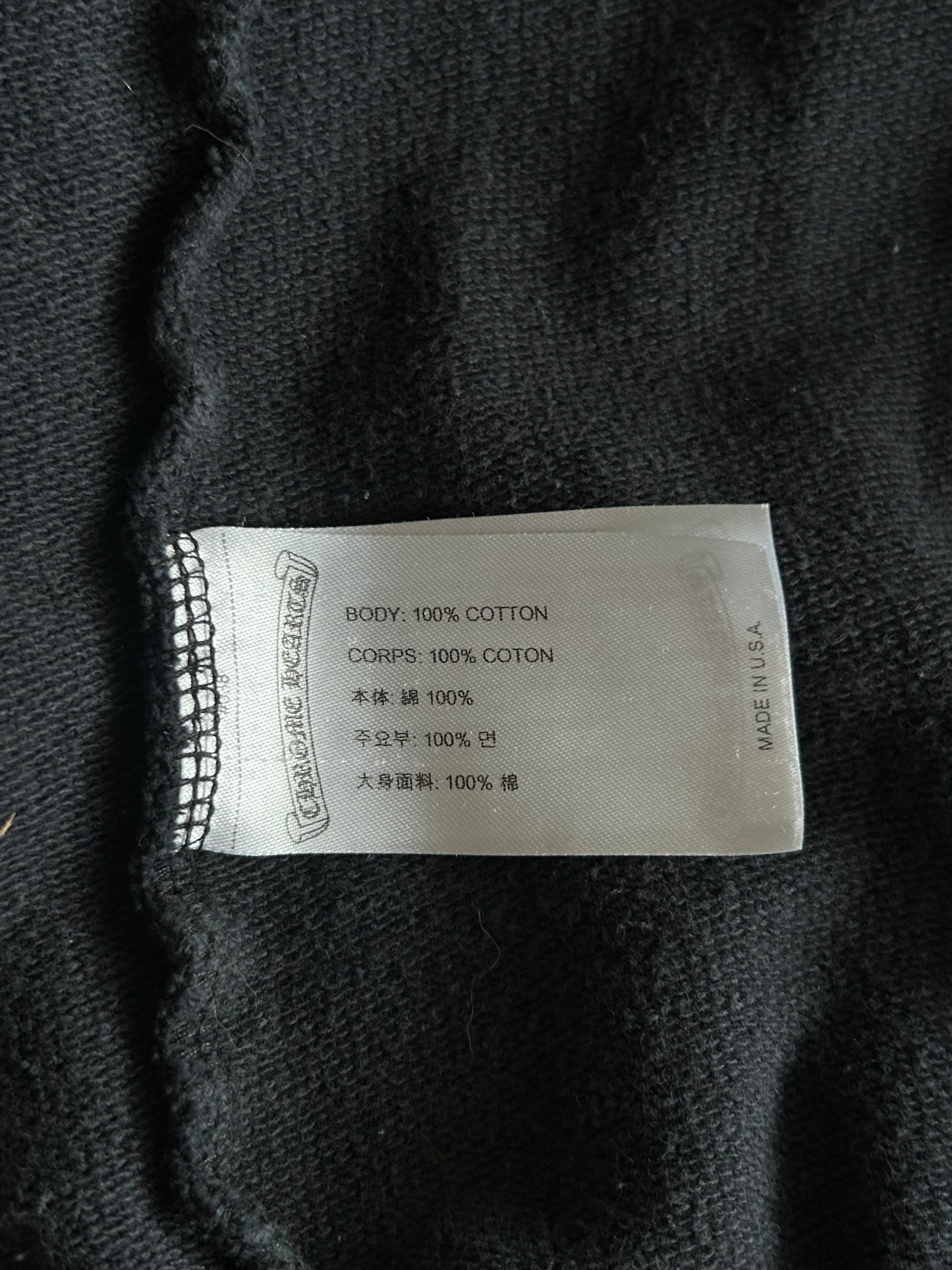 Chrome Hearts Black & White Cross Jacquard Horseshoe Logo Zip Up Hoodie