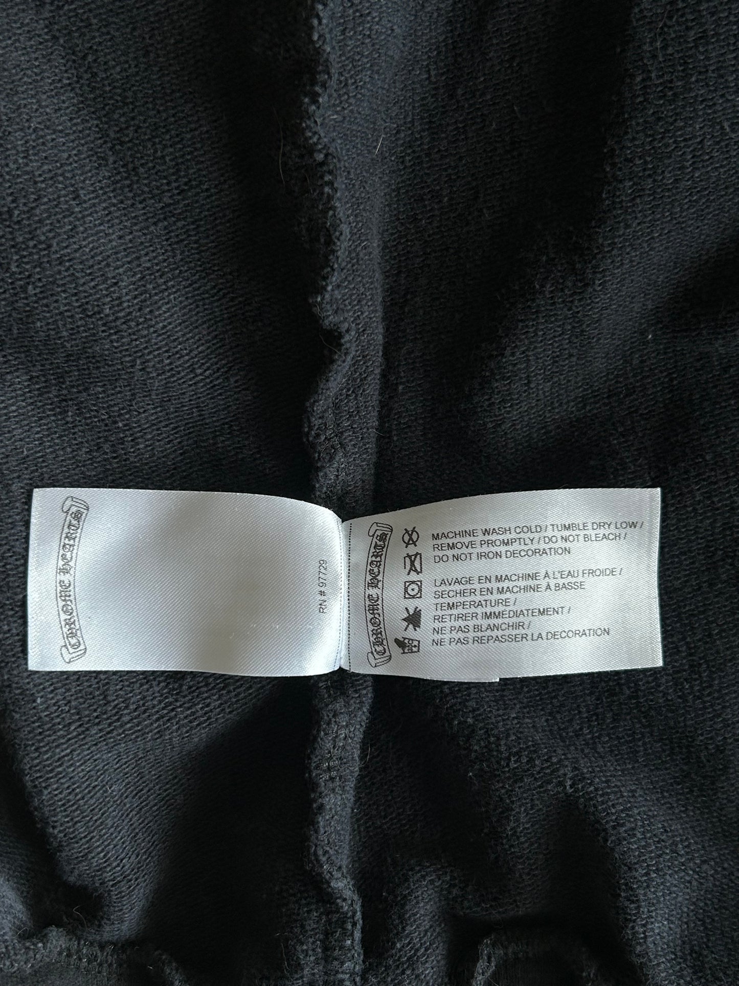 Chrome Hearts Black & White Cross Jacquard Horseshoe Logo Zip Up Hoodie