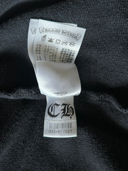 Chrome Hearts Black & White Cross Jacquard Horseshoe Logo Zip Up Hoodie