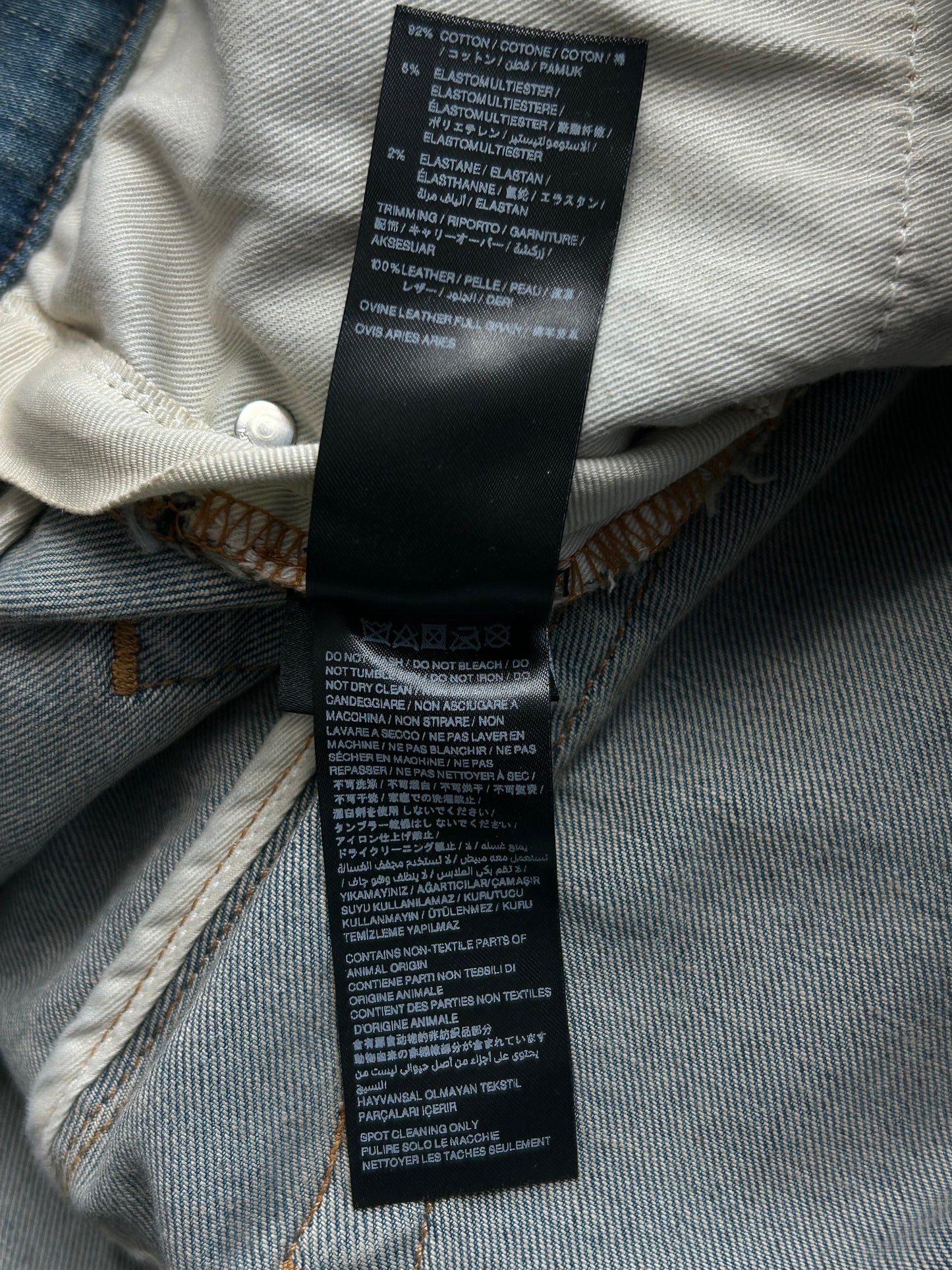 Amiri Antique Indigo Hollywood Logo Thrasher Jeans