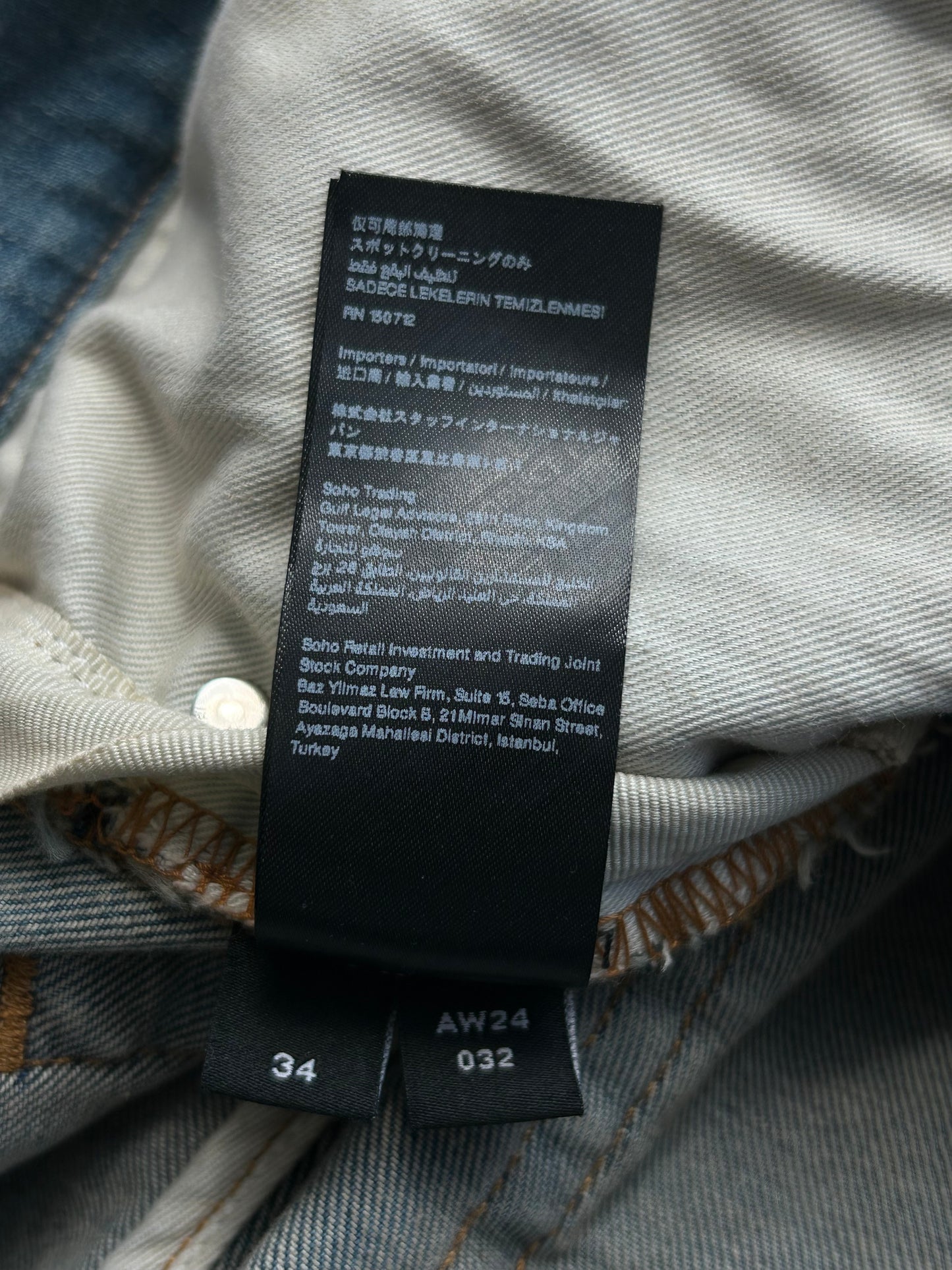 Amiri Antique Indigo Hollywood Logo Thrasher Jeans