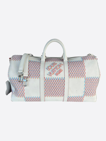 Louis Vuitton White Damier Spray Keepall 50