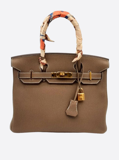 Hermes Brown Etoupe Clemence Birkin 30