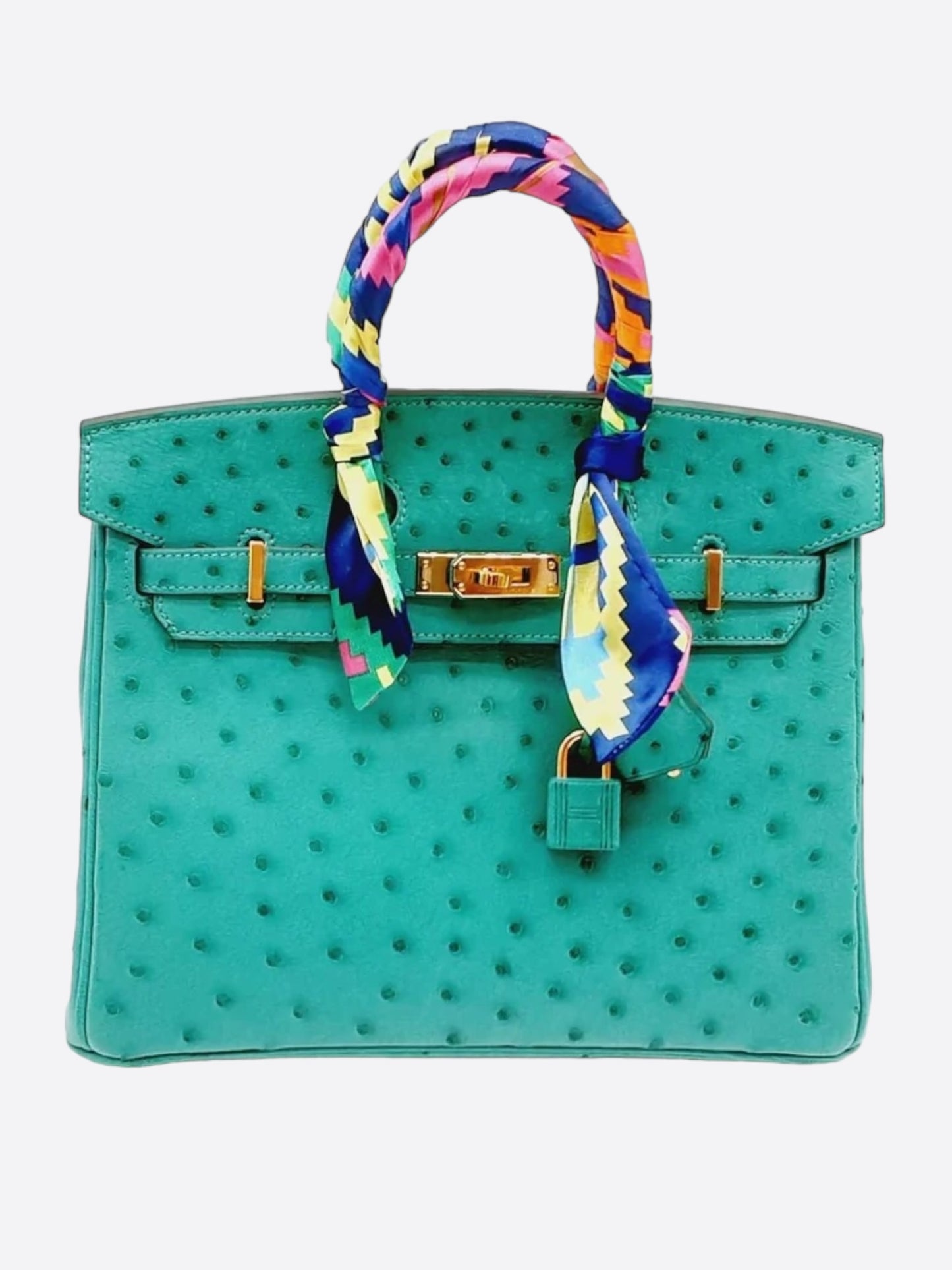 Hermes Green Vert Ostrich Birkin 25