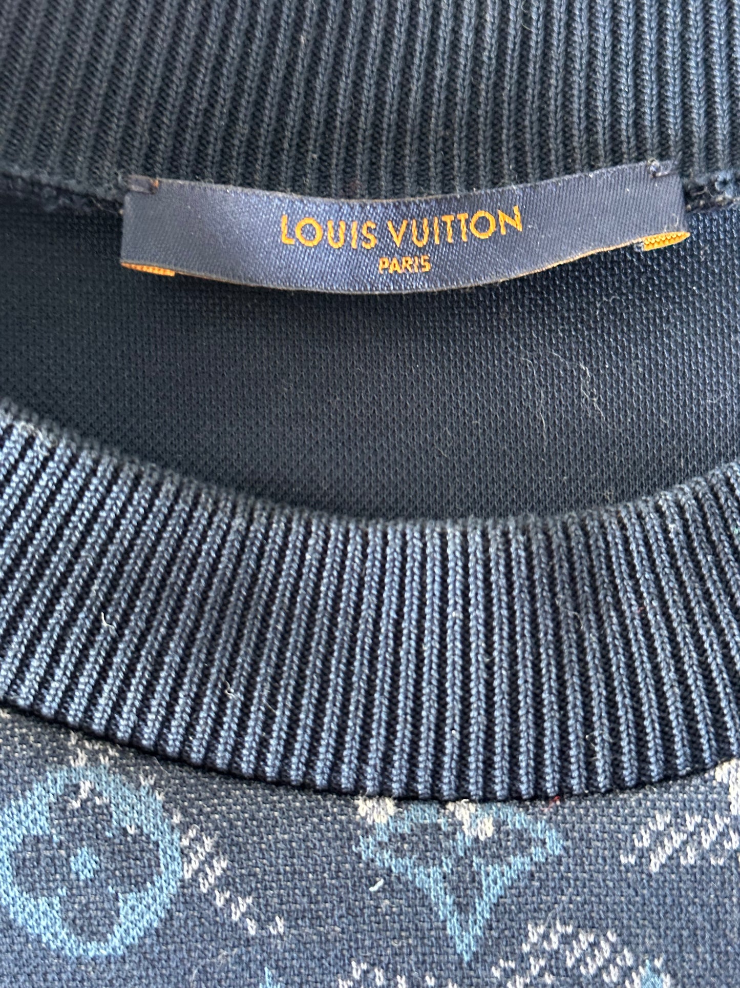 Louis Vuitton Blue Tapestry Monogram Sweater