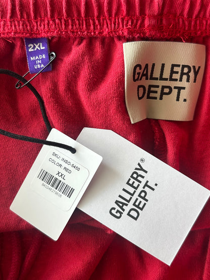 Gallery Dept Red Paint Splatter Logo Insomnia Shorts