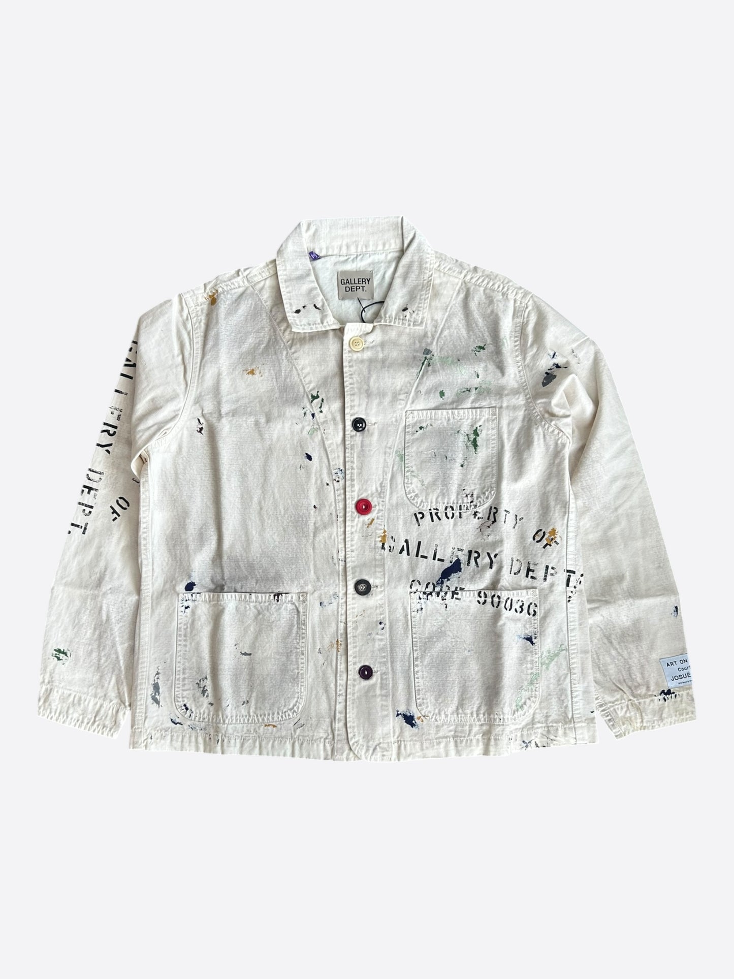 Gallery Dept Beige EP Paint Splatter Chore Jacket